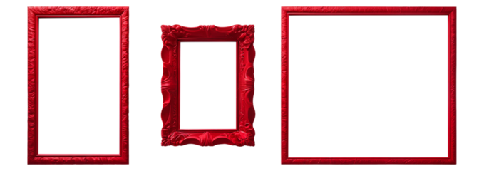 isolated modern red frames set