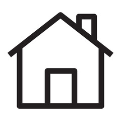 House icon, home and residential symbol, black and white vector illustration isolated on white background.