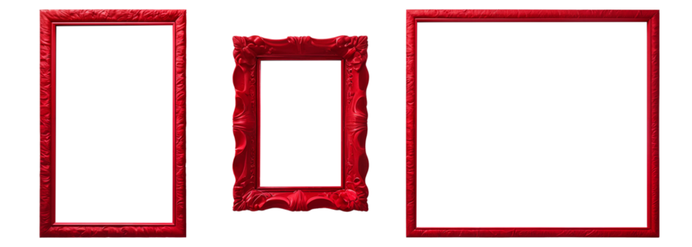 isolated modern red frames set