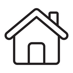 House icon, home and residential symbol, black and white vector illustration isolated on white background.