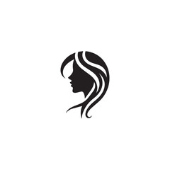 woman face icon design vector silhouette