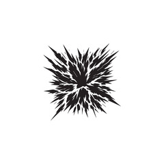 Obraz premium Explosion clean simple icon silhouette black