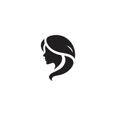 woman face icon design vector silhouette