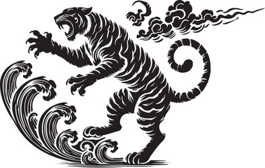 Tiger Attack Royalty in the Wight background