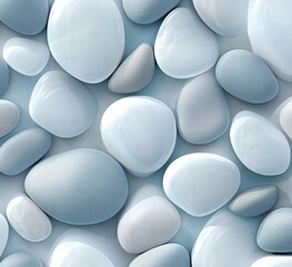 Seamless pattern of light blue and white stones on a light blue background