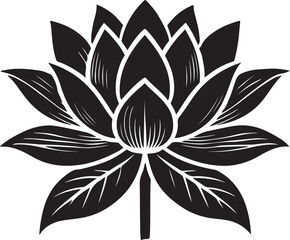 Continuous line drawing of lotus flower. One line drawing background. Vector illustration