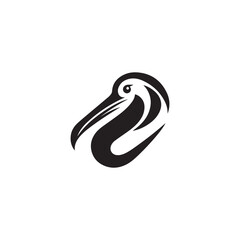 Fototapeta premium Pelican silhouette illustration