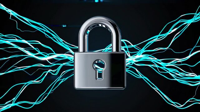 Secure lock with digital connections and data flow.