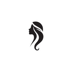 woman face icon design vector silhouette