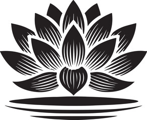 Fototapeta premium Continuous line drawing of lotus flower. One line drawing background. Vector illustration