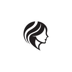 woman face icon design vector silhouette