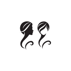 woman face icon design vector silhouette