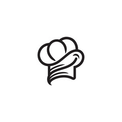 chef hat icon vector silhouette