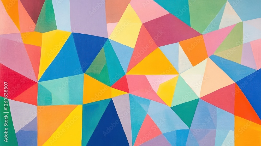 Poster abstract colorful geometric triangle pattern painting