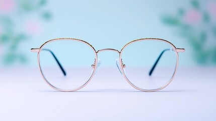 Fototapeta premium Stylish eyeglasses display studio product photography minimalist front view fashion accessories