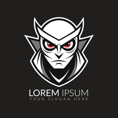 Hand drawn gaming mysterious face logo