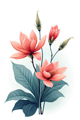 Vignette of flowers. Magnolia. 