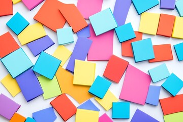 Obraz premium colorful sticker sheets blocks isolated on white background