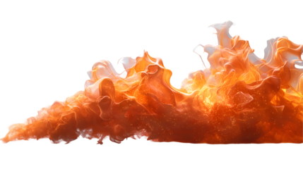 Orange Ink Swirl Abstract Fluid Design, Glowing Background for Artistic Themes, isolated on transparent background.