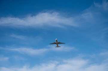Airplane flying to a vacation place