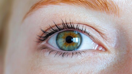Obraz premium Closeup of woman's eye, green and hazel. Possible use For use in medical or beauty applications