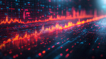electronic circuit board, stock market chart, stock market graph