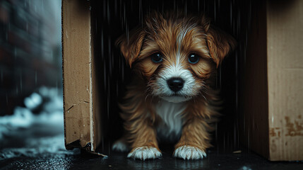 puppy in a window