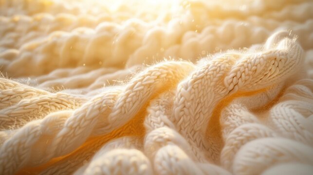 Empty knitted baby nest radiates warmth and comfort, inviting a newborn to rest in its soft embrace