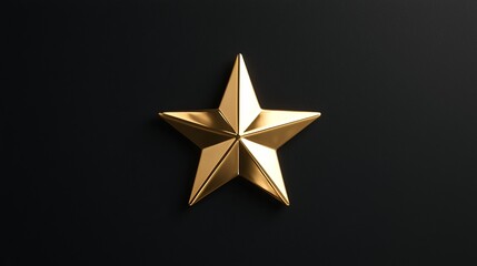 Obraz premium Golden star symbolizing achievement studio environment 3d render dramatic lighting artistic concept