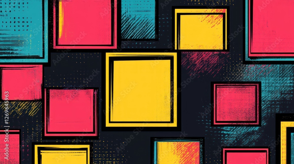 Poster Abstract Colorful Rectangular Pattern Design