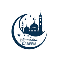 ramadan kareem silhouette logo vector line art logo design
