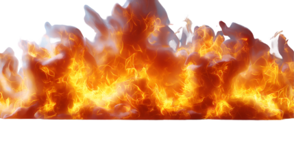 Fiery Orange Flame Abstract Background, Hot Fire Texture for Graphic Themes, isolated on transparent background.