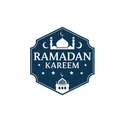 ramadan kareem silhouette logo vector line art logo design