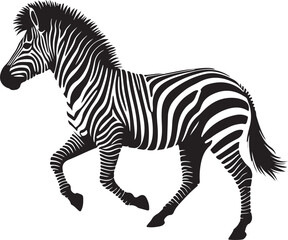 zebra and horse silhouette on white background