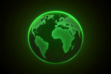 Global network connection concept with world map on green background.