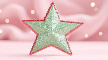 Obraz premium Sparkling star decoration for festive events studio setting decorative art creative display close-up view