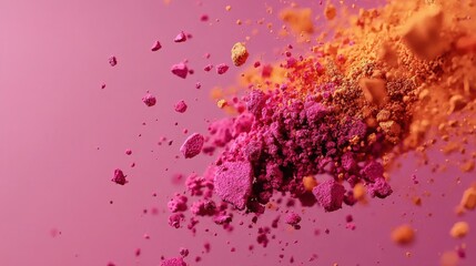 Naklejka premium Colorful powder explosion studio abstract close-up vibrant artistry