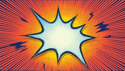 Obraz premium Pop art retro comic. Lightning blast halftone dots. Generated image