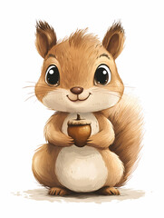 Smiling Squirrel With Acorn
