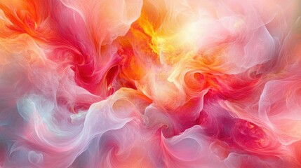 Obraz premium Abstract swirling clouds of vibrant pink orange and white