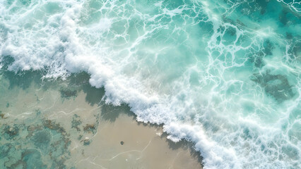 Fototapeta premium Minty Fresh: A calming mint green blending into a pale seafoam, giving a cool and refreshing feel.