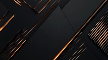 Obraz premium Luxury business marketing background with deep black and soft golden effects 