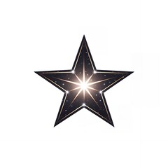 Obraz premium Glowing Golden Star Award Night Celestial Design Element