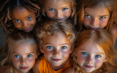 Fototapeta premium Joyful Children Celebrating Friendship with Smiles and Laughter