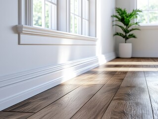 Wooden Floor Potted Plant Corner