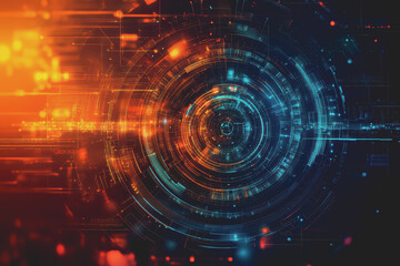 Fototapeta premium Technology abstract background in color space with high resolution, representing digital innovation.