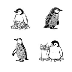 Naklejka premium Macaroni Penguin