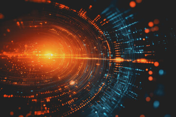 Obraz premium Technology abstract background in color space with high resolution, representing digital innovation.