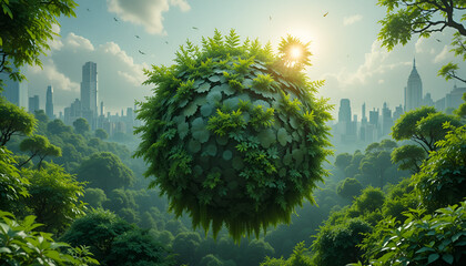 Green Planet Earth Representing Environmental Harmony