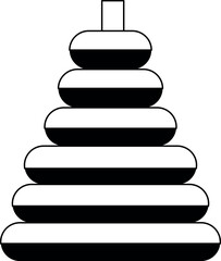Black-and-white pyramid kid toy vector illustration